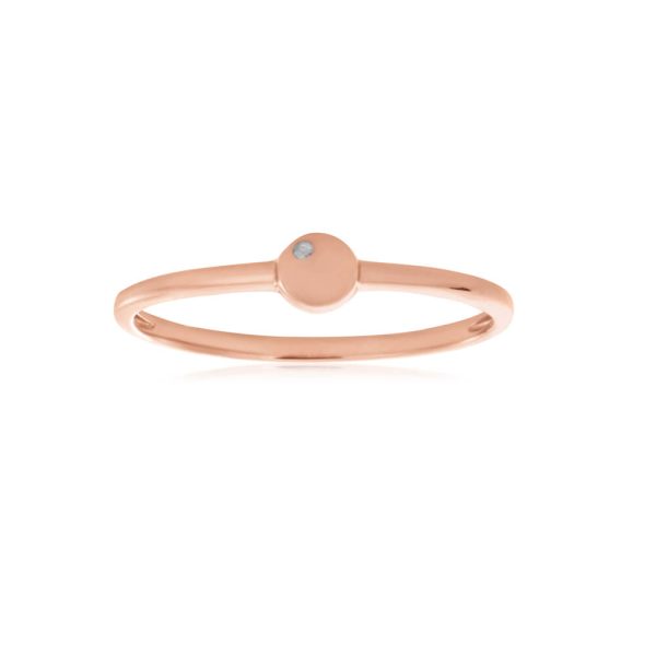 9ct Rose Gold Ring with 1 Diamond Sale