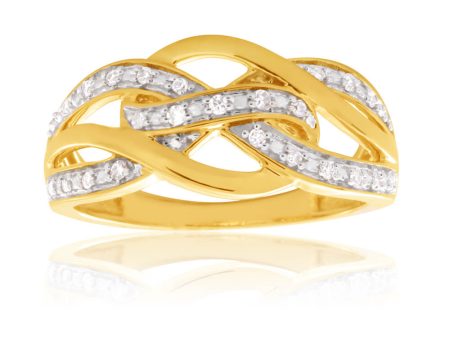 25 Brilliant Cut Diamond Ring in 9ct Yellow Gold For Cheap