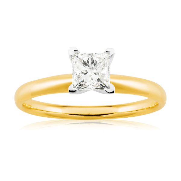 14ct Yellow Gold Solitaire Ring With 50 Point Diamond Online Sale