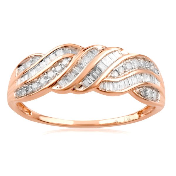 9ct Rose Gold 1 2 Carat Diamond Ring Cheap