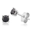 Sterling Silver1 Carat Black Diamond Stud Earrings Discount