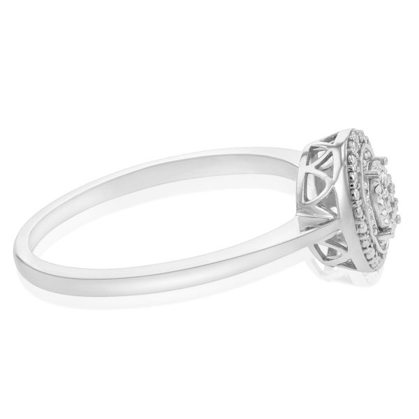 Sterling Silver With Diamond Oval Shape Ring Online