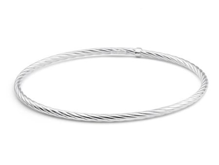 Sterling Silver Twist 65mm Bangle Discount