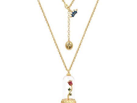 DISNEY Beauty and the Beast Enchanted Rose Necklace Discount