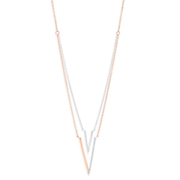 9ct Rose Gold Diamond Pendant With Chain Online Hot Sale