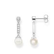 Sterling Silver Thomas Sabo Zirconia and Pearl Drop Earrings Sale