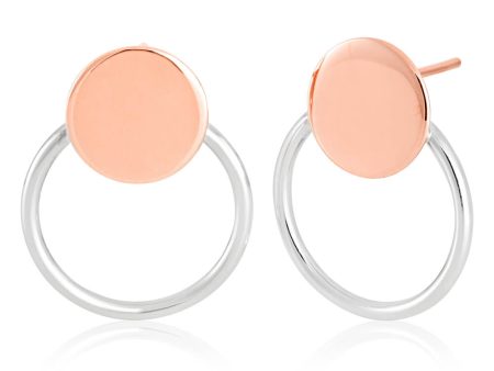 9ct Rose Gold Silverfilled Disc on a Silver Circle Studs Supply