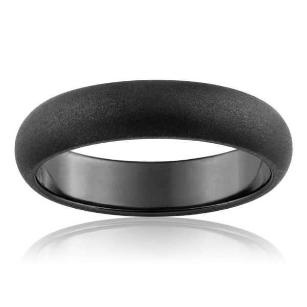 5mm Brushed Zirconium Gents Ring Size T, U & X Online Sale