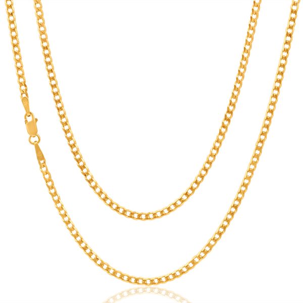 9ct Yellow Solid Gold 50cm 70 Gauge Curb Chain For Cheap