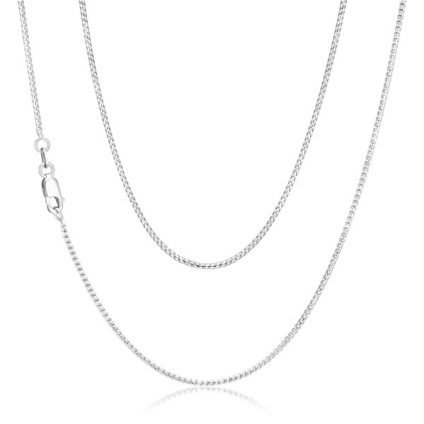 Sterling Silver Rhodium Plated 50cm 40 Gauge Wheat Chain Online now