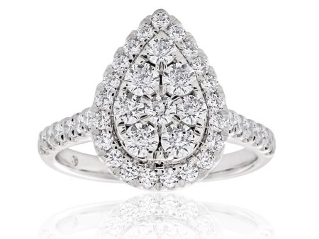 Flawless 1 Carat 9ct White Gold Diamond Ring For Sale