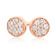 9ct Rose Gold Silver Filled Cubic Zirconia Round 5.5mm Stud Earrings Cheap