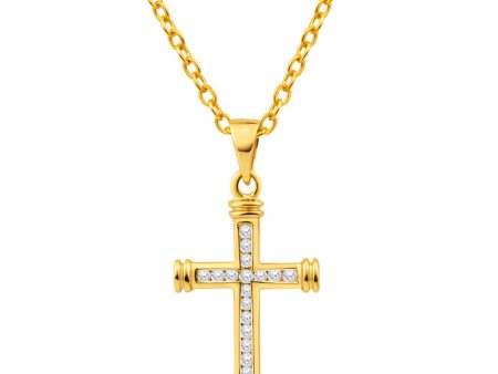 9ct Alluring Yellow Gold Diamond Pendant For Sale