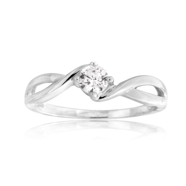 Sterling Silver Zirconia Weave Ring Online Hot Sale