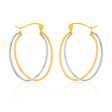 9ct Yellow And White Gold Double Hoop Earrings For Sale