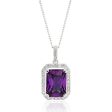 Sterling Silver Purple Cubic Zirconia Pendant Discount