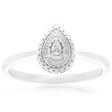 Sterling Silver With Diamond Pear Shape Ring For Cheap