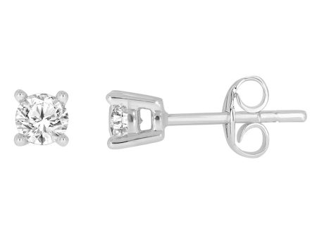 9ct White Gold 0.30 Carat Diamond Stud Earrings Online Sale