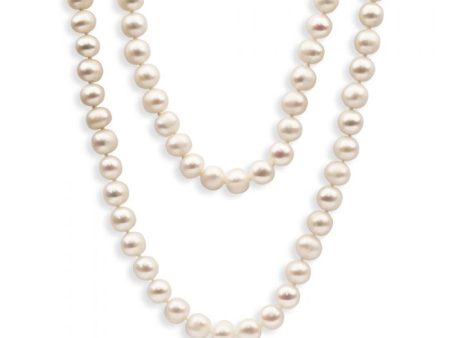 White Freshwater 160cm Long Pearl Necklace For Sale