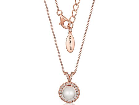 Georgini Heirloom Rose Gold Plated Sterling Silver Fresh Water Pearl Always Pendant For Discount