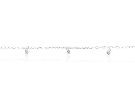 Sterling Silver Multi Bead Drop 25cm Anklet Online