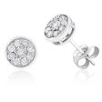 Luminesce Lab Grown 1 3 Carat Diamond Cluster Silver Studs For Sale