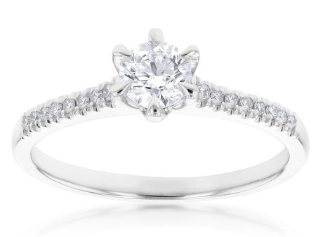 18ct White Gold 0.60 Carat Solitaire with 1 2 Carat Certified Centre Diamond Online