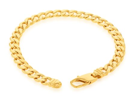 9ct  Yellow Gold Copper Filled Curb 22cm Bracelet 190Gauge Online now