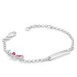 Sterling Silver Pink Enamel Butterfly 16.5cm Bracelet Fashion