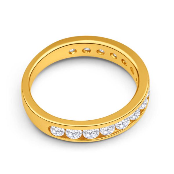 18ct Yellow Gold Ring With 1 Carat Of Channel Set Diamonds Discount