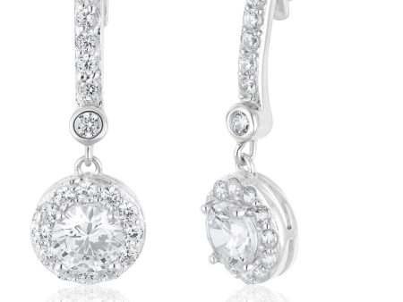 Streling Silver Cubic Zirconia Drop Earrings Sale