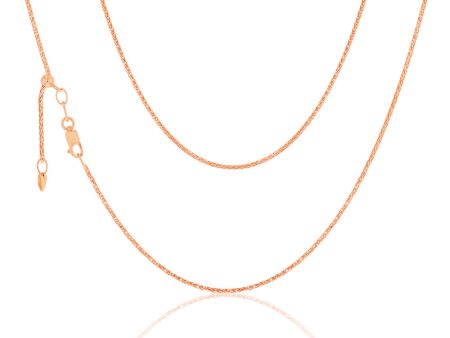 9ct Rose Gold Wheat link Extender 47cm Chain 30gauge Discount