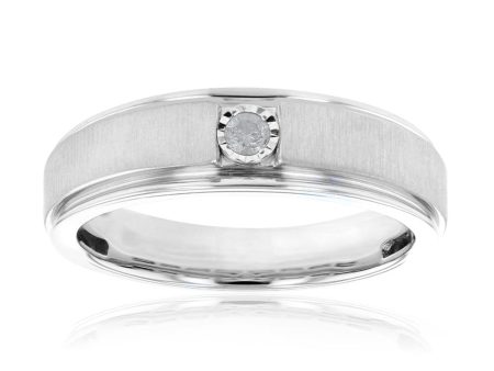 1 Diamond Gents Ring in Sterling Silver Online Hot Sale