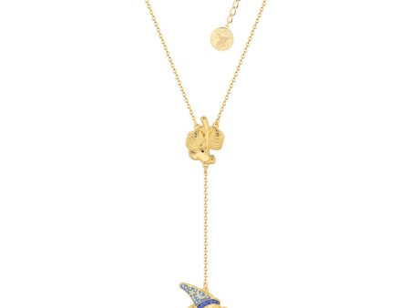 Disney Fantasia Gold Plated Sorcerer s Apprentice Mickey Lariat Pendant on Chain Discount