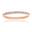 9ct Rose Gold Diamond Ring with 13 Brilliant Cut Diamonds and Rhodium Plated Claws Online now