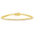 14ct Yellow Gold 2 Carats Diamond Tennis Bracelet With 51 Brilliant Diamonds 18cm Online Sale