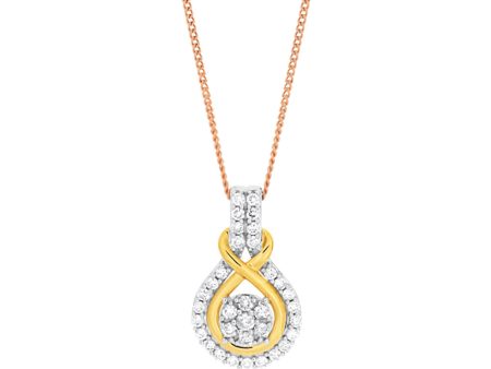 9ct Charming White Gold Diamond Pendant With 45cm Chain Online Sale