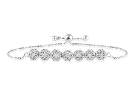 1 2 Carat Diamond Bracelet in Sterling Silver For Discount