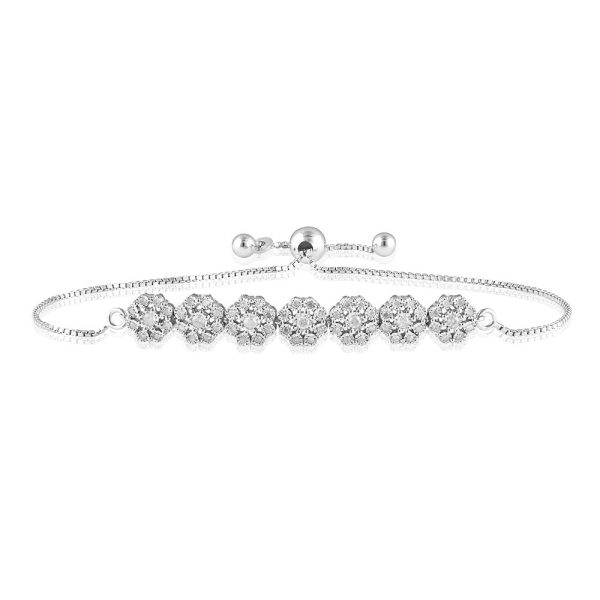 1 2 Carat Diamond Bracelet in Sterling Silver For Discount