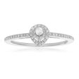 Sterling Silver Pear Shape Diamond Promise Ring Online Hot Sale