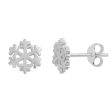 Sterling Silver Snowflake Stud Earrings Online now