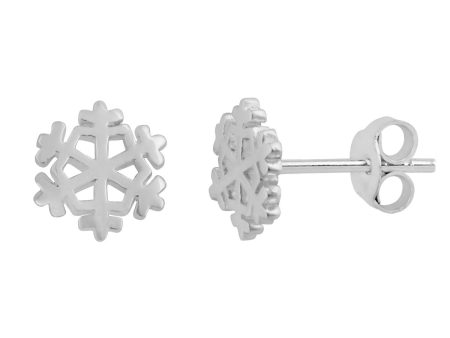 Sterling Silver Snowflake Stud Earrings Online now