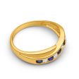 9ct Dazzling Yellow Gold Created Sapphire + Diamond Ring Online